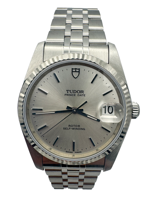 Tudor Prince Date 34mm Silver Dial Automatik-Armbanduhr aus 2018 (Ref. 74034)
