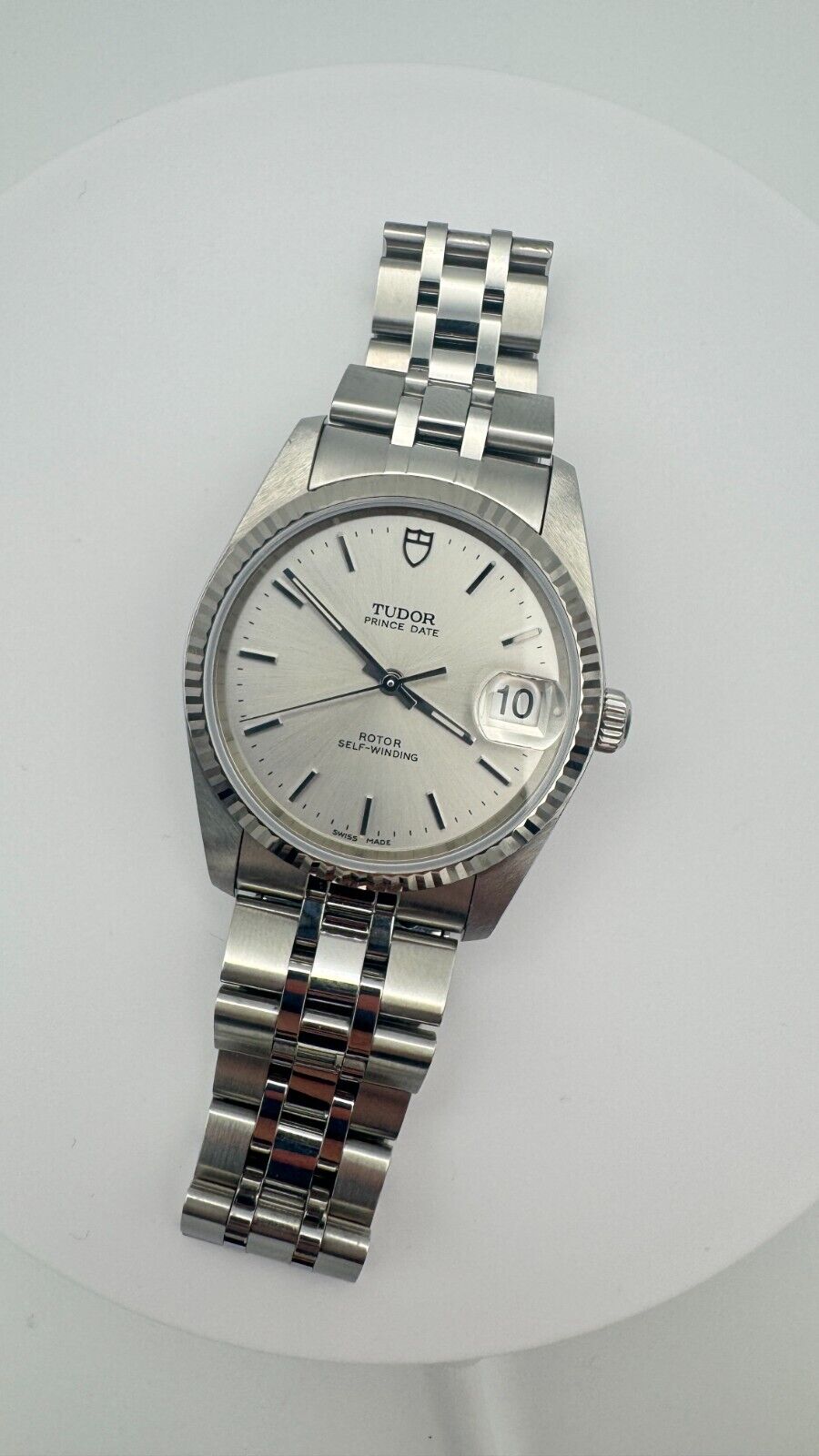 Tudor Prince Date 34mm Silver Dial Automatik-Armbanduhr aus 2018 (Ref. 74034)