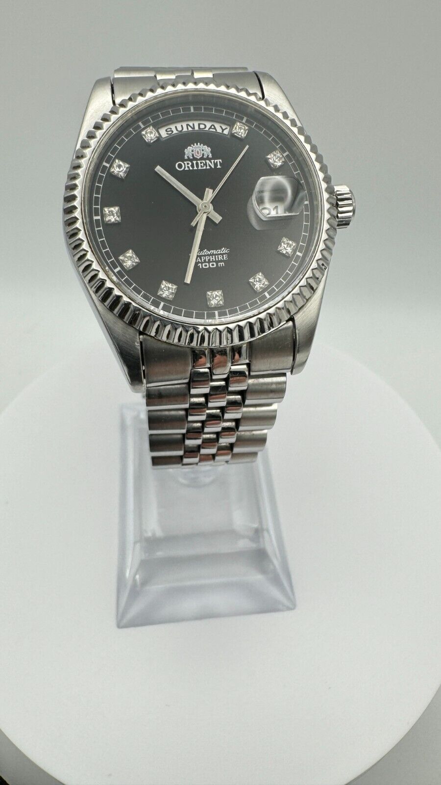 Orient President Automatic Vintage Day Date Wristwatch Black Dial SE watchcurators