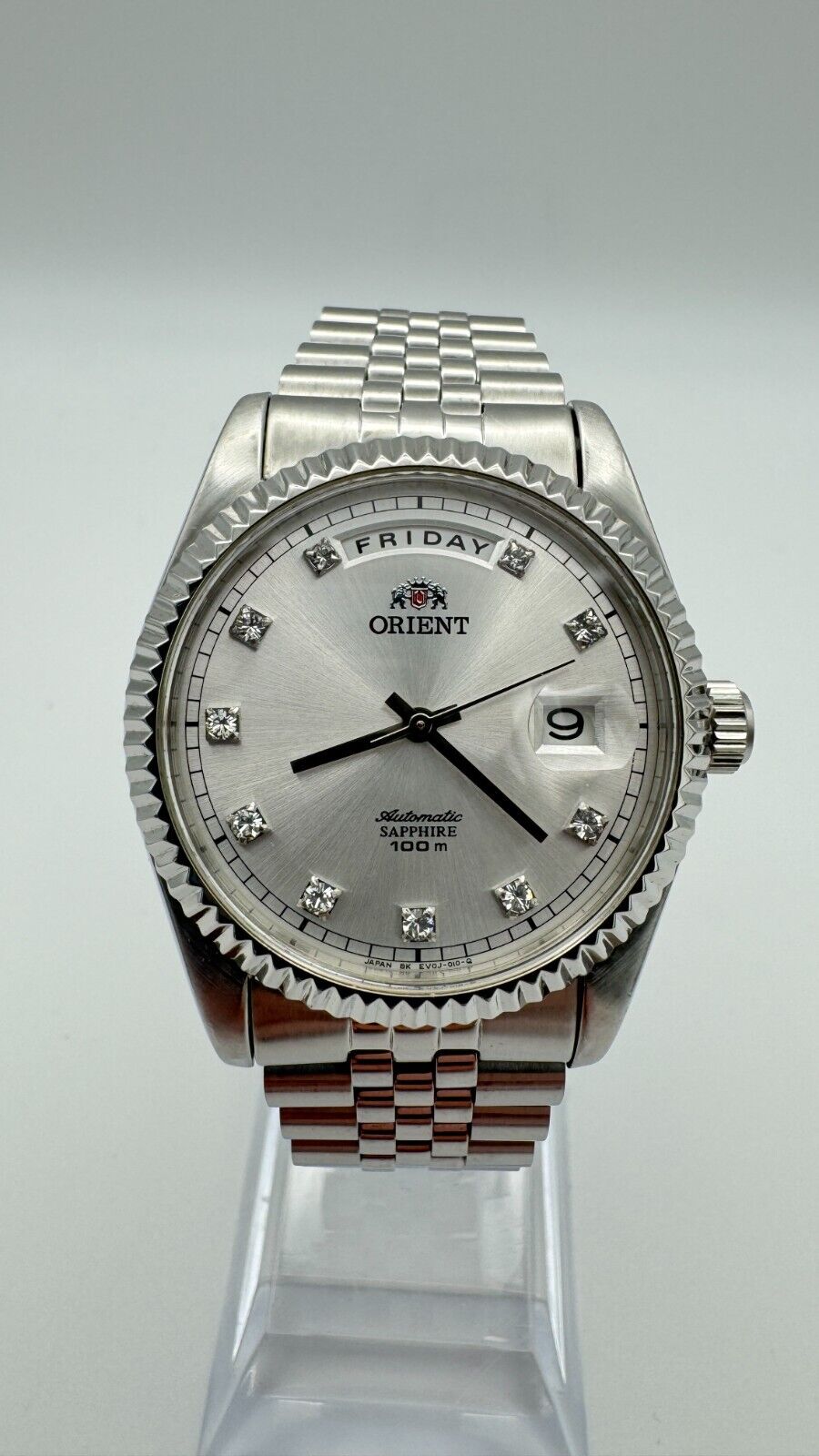 Orient President Automatic Vintage Day Date Wristwatch Silver Dial S watchcurators