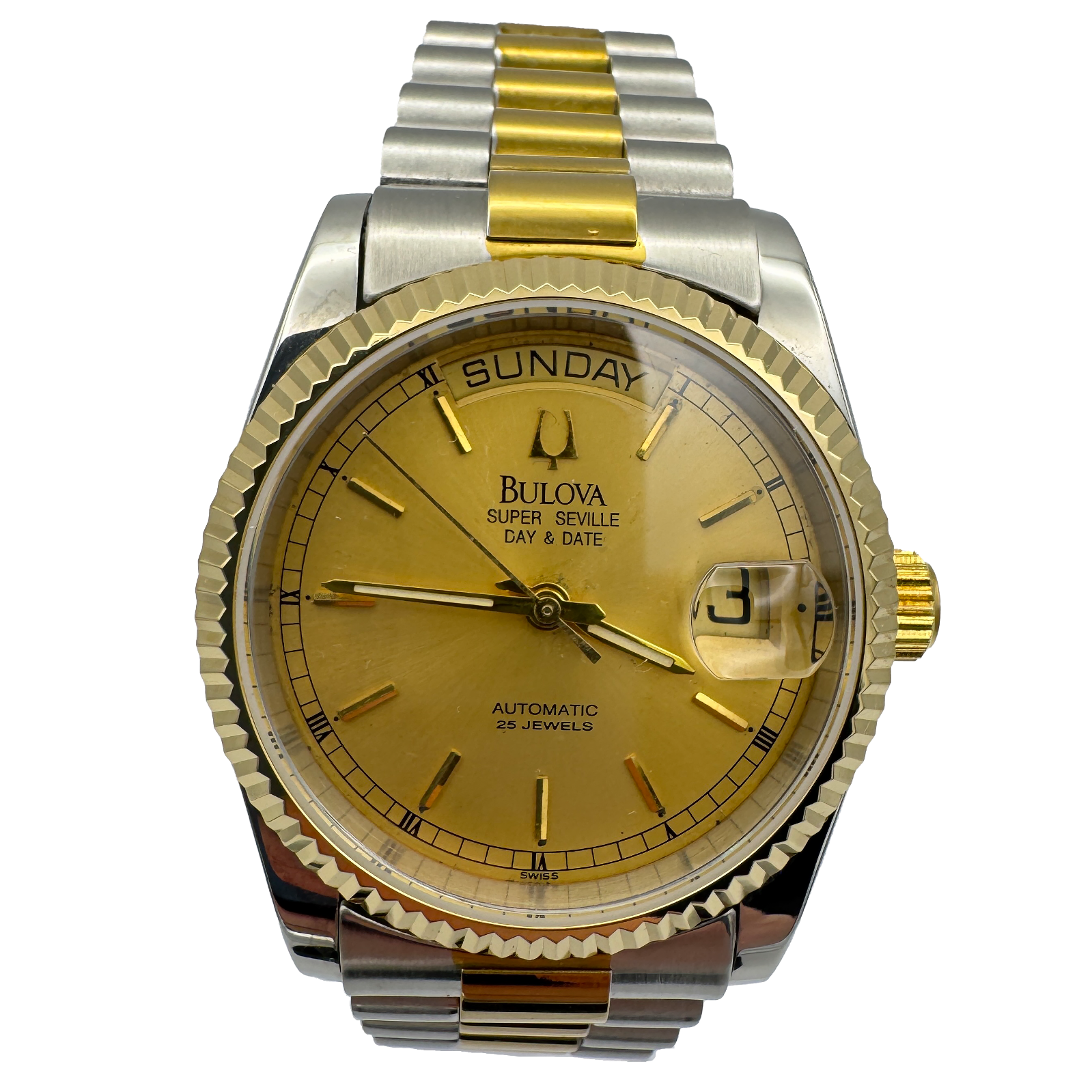 Bulova Super Seville Two-Tone Day-Date President Vintage Automatik-Armbanduhr