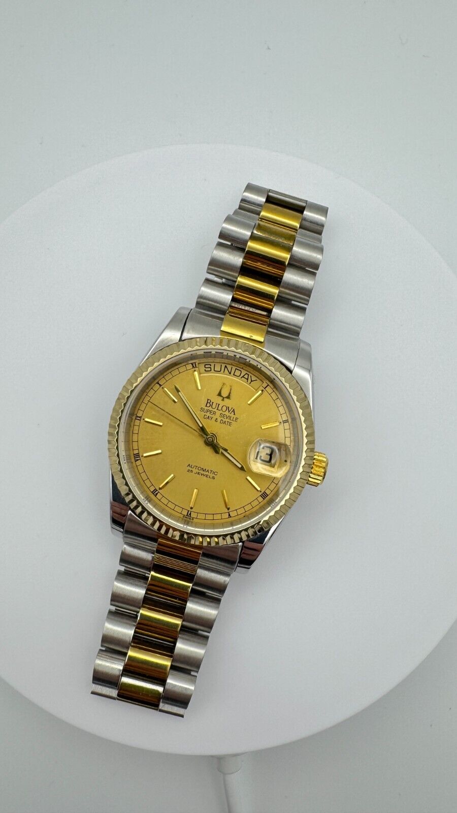 Bulova Super Seville Two-Tone Day-Date President Vintage Automatik-Armbanduhr